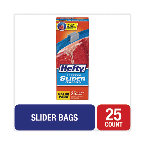 Slider Bags, 1 gal, 2.5 mil, 10.56" x 11", Clear, 25/Box-(RFPR82425)