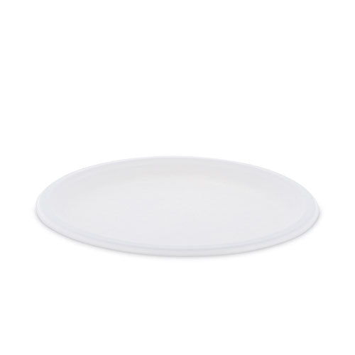 EarthChoice Compostable Fiber-Blend Bagasse Dinnerware, Plate, 10" dia, Natural, 500/Carton-(PCTMC500100002)