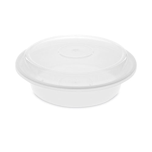 Newspring VERSAtainer Microwavable Containers,  24 oz, 7 x 7 x 2.38, White/Clear, Plastic, 150/Carton-(PCTNC723)