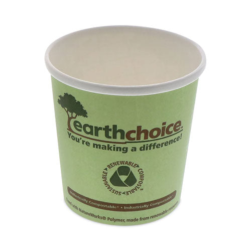 EarthChoice Compostable Soup Cup Large, 16 oz, 3.63" Diameter x 3.88"h, Green, Paper, 500/Carton-(PCTPHSC16ECDI)