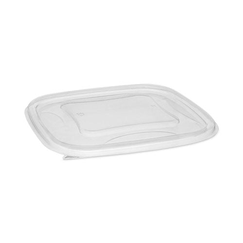 EarthChoice Square Recycled Bowl Flat Lid, 7.38 x 7.38 x 0.26, Clear, Plastic, 300/Carton-(PCTSACLF07)