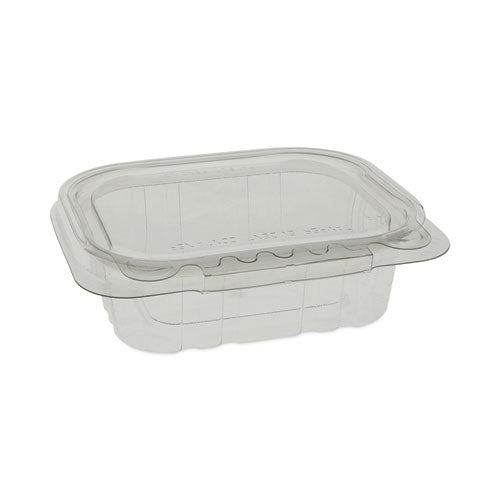 EarthChoice Tamper Evident Recycled Hinged Lid Deli Container, 8 oz, 5.38 x 4.5 x 1.5, Clear, Plastic, 320/Carton-(PCTTEHL5X408)