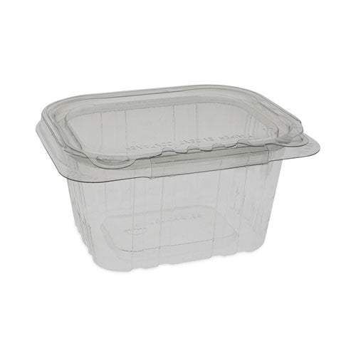 EarthChoice Tamper Evident Recycled Hinged Lid Deli Container, 16 oz, 5.38 x 4.5 x 2.63, Clear, Plastic, 304/Carton-(PCTTEHL5X416)