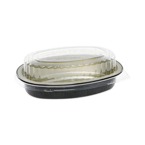 Classic Carry-Out Container, 16 oz, 6.88 x 4.56 x 3, Black/Gold, Aluminum, 100/Carton-(PCTY6707WPSFG)