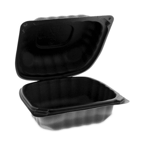 EarthChoice SmartLock Microwavable MFPP Hinged Lid Container, 5.75 x 5.95 x 3.1, Black, Plastic, 400/Carton-(PCTYCNB06000000)