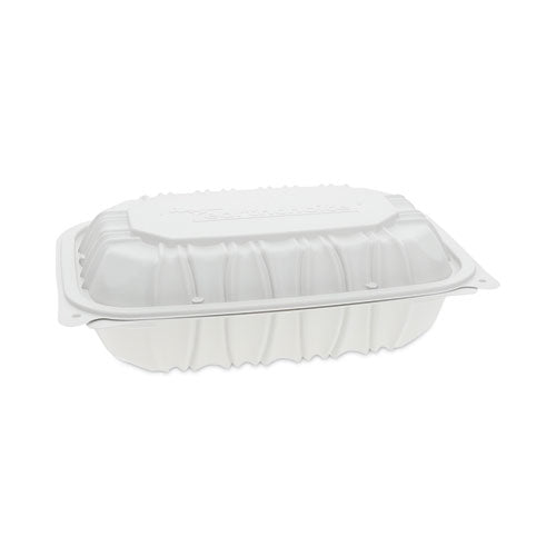 EarthChoice Vented Microwavable MFPP Hinged Lid Container, 9 x 6 x 2.75, White, Plastic, 170/Carton-(PCTYCNW0207)