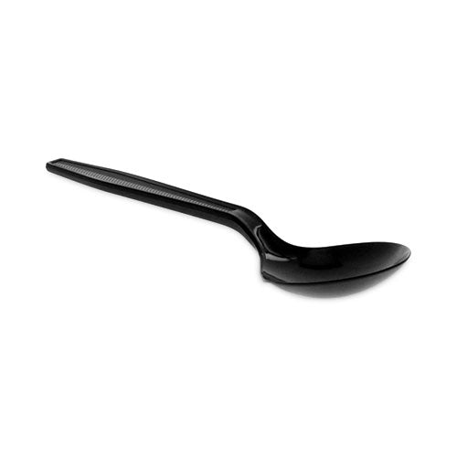 Meadoware Cutlery, Soup Spoon, Medium Heavy Weight, Black, 1,000/Carton-(PCTYMWSSE)