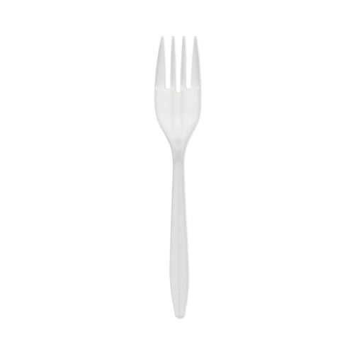Fieldware Cutlery, Fork, Mediumweight, White, 1,000/Carton-(PCTYFWFWCH)