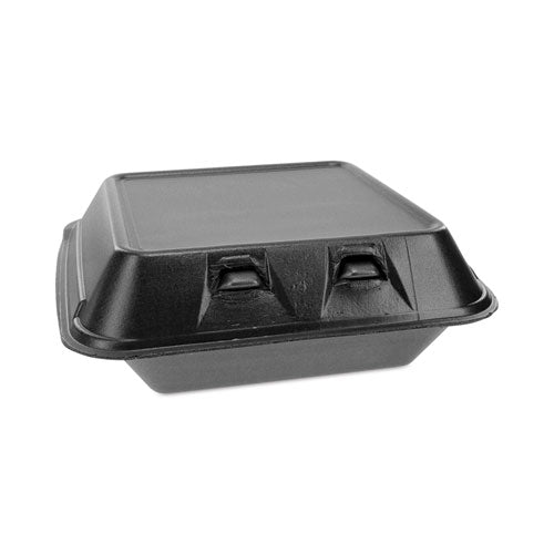 SmartLock Foam Hinged Lid Container, Medium, 8 x 8.5 x 3, Black, 150/Carton-(PCTYHLB08010000)