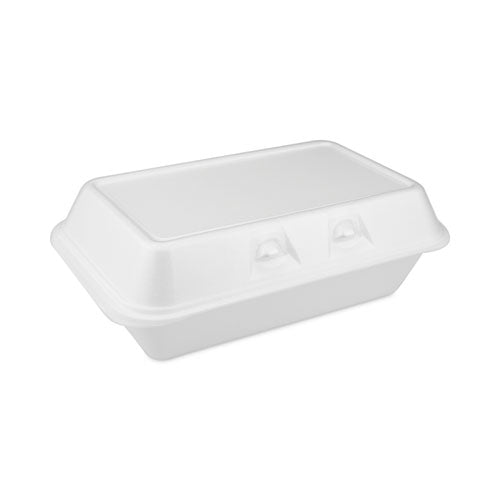 SmartLock Foam Hinged Lid Container, Medium, 8.75 x 5.5 x 3, White, 220/Carton-(PCTYHLW01880000)