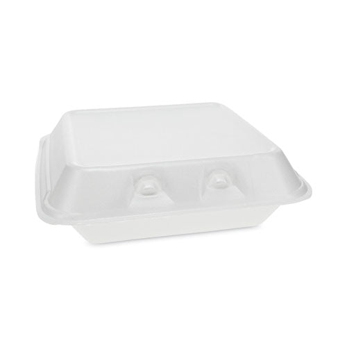 SmartLock Foam Hinged Lid Container, Small, 7.5 x 8 x 2.63, White, 150/Carton-(PCTYHLW07010000)