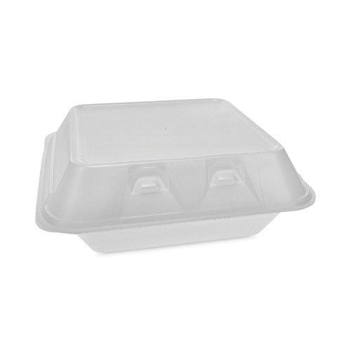 SmartLock Foam Hinged Lid Container, Medium, 3-Compartment, 8 x 8.5 x 3, White, 150/Carton-(PCTYHLW08030000)