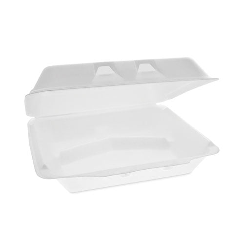 SmartLock Foam Hinged Lid Container, X-Large, 3-Compartment, 9.5 x 10.5 x 3.25, White, 250/Carton-(PCTYHLW10030000)