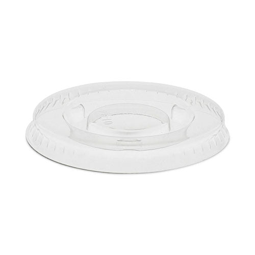 Plastic Portion Cup Lid, Fits 0.5 oz to 1 oz Cups, Clear, 100/Sleeve, 25 Sleeves/Carton-(PCTYLS1FR)