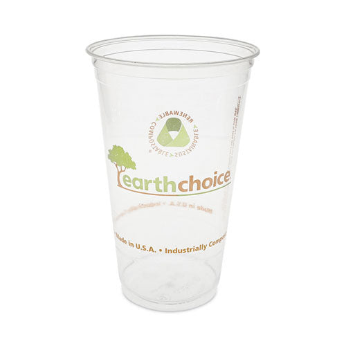 EarthChoice Compostable Cold Cup, 24 oz, Clear/Printed, 580/Carton-(PCTYPLA24CEC)