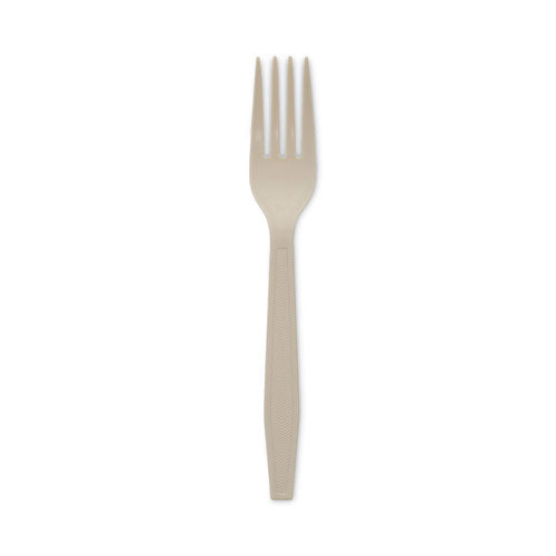 EarthChoice PSM Cutlery, Heavyweight, Fork, 6.88", Tan, 1,000/Carton-(PCTYPSMFTEC)