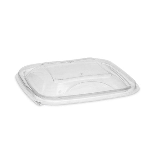 EarthChoice Recycled PET Container Lid, For 8/12/16 oz Container Bases, 5.5 x 5.5 x 0.38, Clear, Plastic, 504/Carton-(PCTYSACLD05)