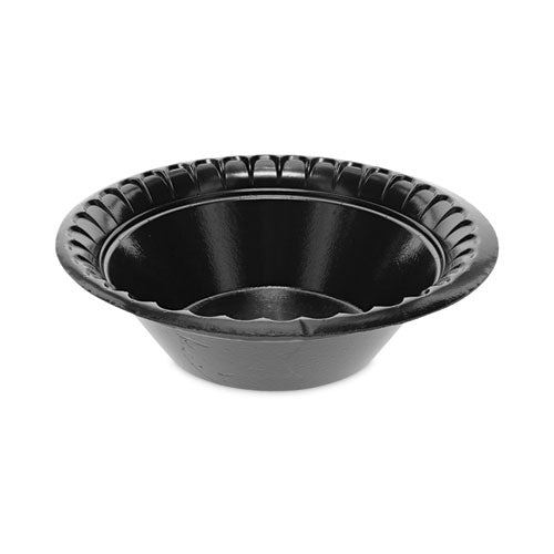Placesetter Deluxe Laminated Foam Dinnerware, Bowl, 12 oz, 6" dia, Black, 1,000/Carton-(PCTYTKB00120000)