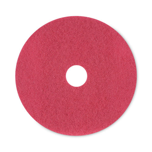 Buffing Floor Pads, 20" Diameter, Red, 5/Carton-(BWK4020RED)