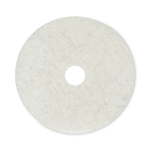 Natural Burnishing Floor Pads, 20" Diameter, White, 5/Carton-(BWK4020NAT)