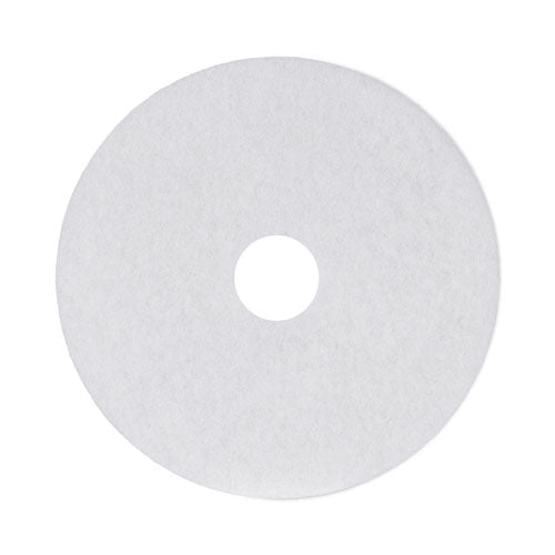 Polishing Floor Pads, 17" Diameter, White, 5/Carton-(BWK4017WHI)