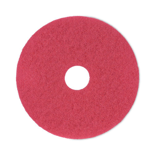 Buffing Floor Pads, 17" Diameter, Red, 5/Carton-(BWK4017RED)