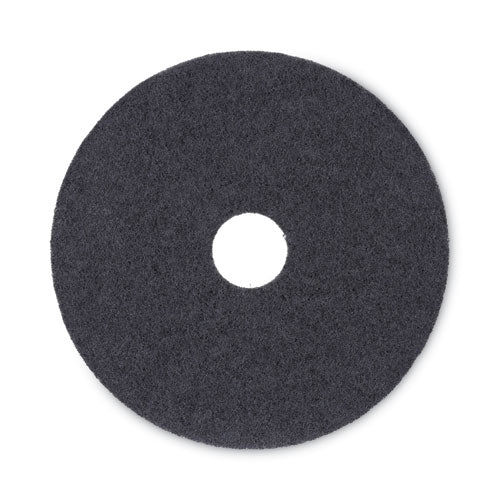 Stripping Floor Pads, 17" Diameter, Black, 5/Carton-(BWK4017BLA)
