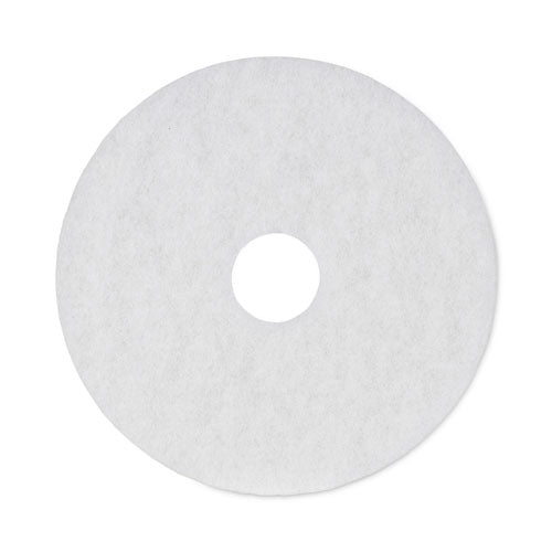 Polishing Floor Pads, 16" Diameter, White, 5/Carton-(BWK4016WHI)