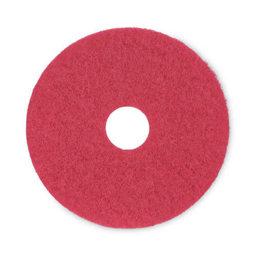 Buffing Floor Pads, 15" Diameter, Red, 5/Carton-(BWK4015RED)