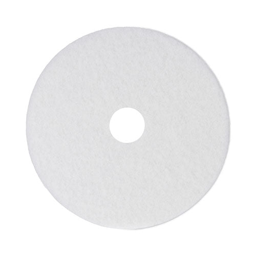 Polishing Floor Pads, 14" Diameter, White, 5/Carton-(BWK4014WHI)