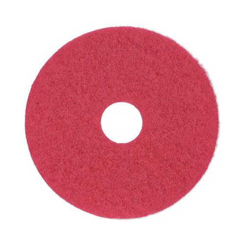 Buffing Floor Pads, 14" Diameter, Red, 5/Carton-(BWK4014RED)