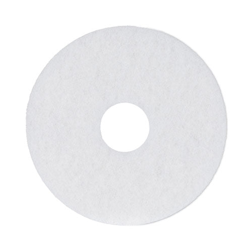 Polishing Floor Pads, 13" Diameter, White, 5/Carton-(BWK4013WHI)