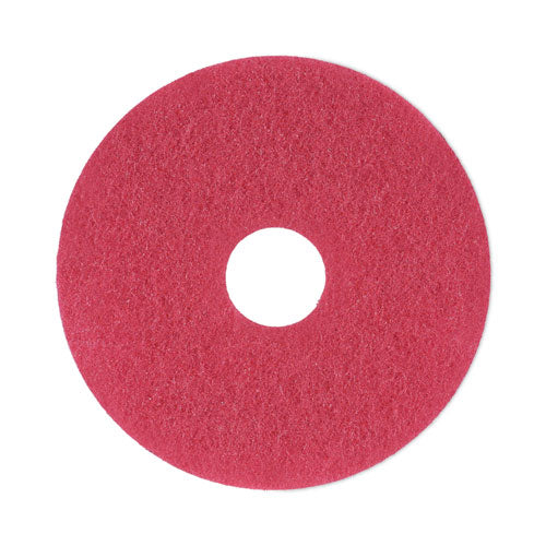 Buffing Floor Pads, 13" Diameter, Red, 5/Carton-(BWK4013RED)