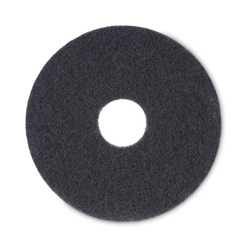 Stripping Floor Pads, 13" Diameter, Black, 5/Carton-(BWK4013BLA)