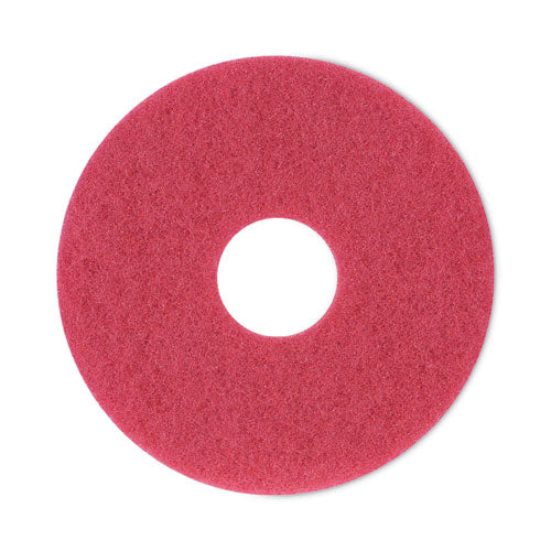 Buffing Floor Pads, 12" Diameter, Red, 5/Carton-(BWK4012RED)