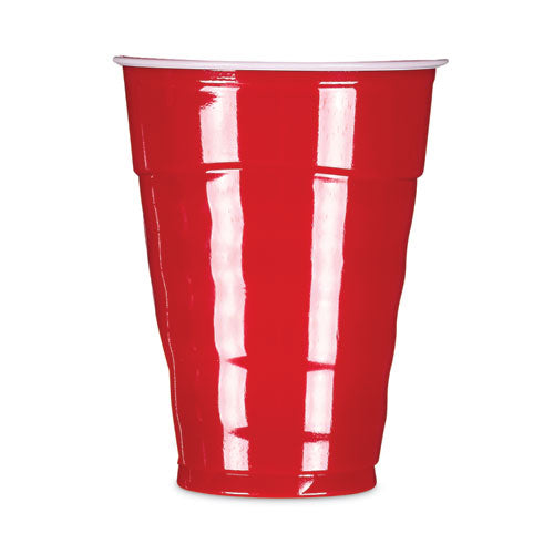 Easy Grip Disposable Plastic Party Cups, 9 oz, Red, 50/Pack-(RFPC20950)