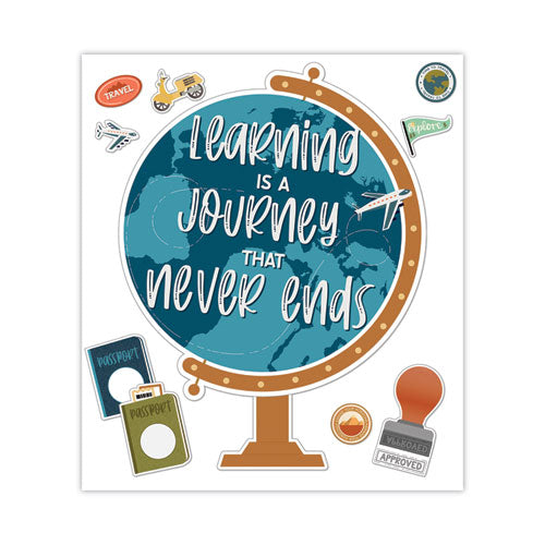 Motivational Bulletin Board Set, Learning Is a Journey, 45 Pieces-(CDP110555)
