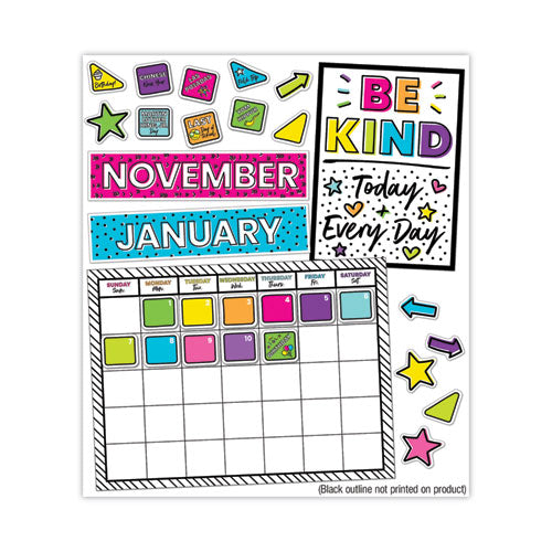 Calendar Bulletin Board Set, Kind Vibes, 129 Pieces-(CDP110522)