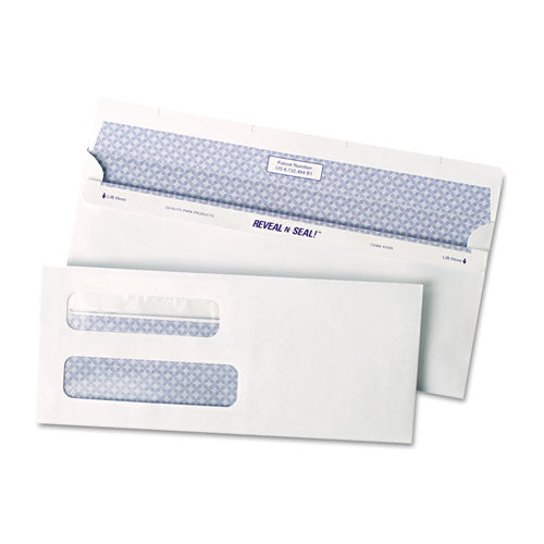 Reveal-N-Seal Envelope, #8 5/8, Commercial Flap, Self-Adhesive Closure, 3.63 x 8.63, White, 500/Box-(QUA67539)