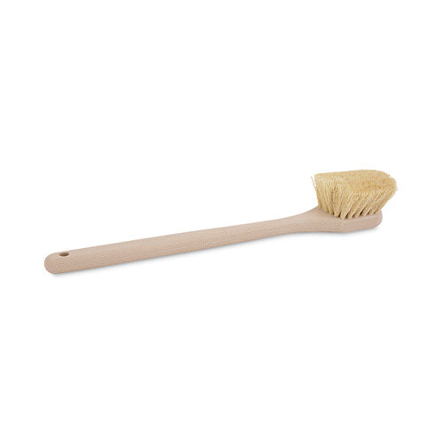 Utility Brush, Cream Tampico Bristles, 5.5" Brush, 14.5" Tan Plastic Handle-(BWK4220)