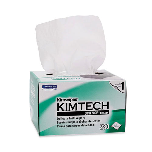 Kimwipes, Delicate Task Wipers, 1-Ply, 4.4 x 8.4, Unscented, White, 286/Box, 60 Boxes/Carton-(KCC34155CT)