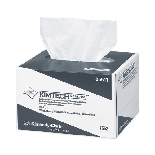 Precision Wipers, POP-UP Box, 1-Ply, 4.4 x 8.4, Unscented, White, 280/Box, 60 Boxes/Carton-(KCC05511)