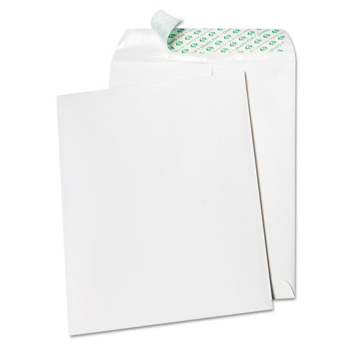 Tech-No-Tear Catalog Envelope, Paper Exterior, #10 1/2, Cheese Blade Flap, Self-Adhesive Closure, 9 x 12, White, 100/Box-(QUA77390)
