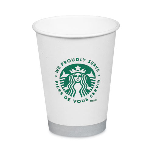 Hot Cups, 12 oz, White with Green Starbucks Logo, 1,000/Carton-(SBK11098806)