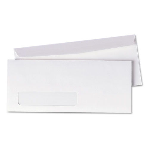 Invoice-Format Address-Window Envelope, #10, Commercial Flap, Gummed Closure, 4.13 x 9.5, White, 500/Box-(QUA90120)