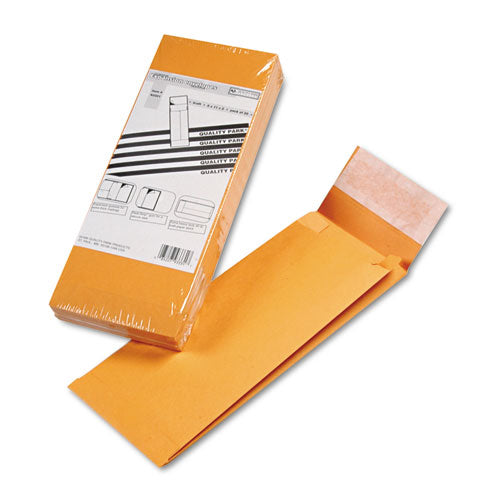 Redi-Strip Kraft Expansion Envelope, #14, Square Flap, Redi-Strip Adhesive Closure, 5 x 11, Brown Kraft, 25/Pack-(QUA93331)