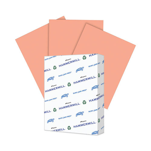 Colors Print Paper, 20 lb Bond Weight, 8.5 x 11, Salmon, 500/Ream-(HAM103119)
