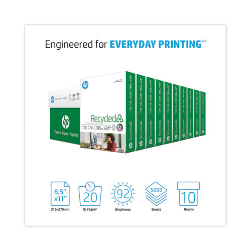 Recycled30 Paper, 92 Bright, 20 lb Bond Weight, 8.5 x 11, White, 500 Sheets/Ream, 10 Reams/Carton-(HEW112100)