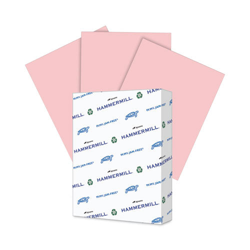 Colors Print Paper, 20 lb Bond Weight, 8.5 x 11, Pink, 500/Ream-(HAM103382)
