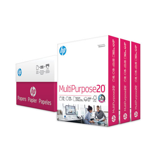 MultiPurpose20 Paper, 96 Bright, 20 lb Bond Weight, 8.5 x 11, White, 500 Sheets/Ream, 3 Reams/Carton-(HEW112530)